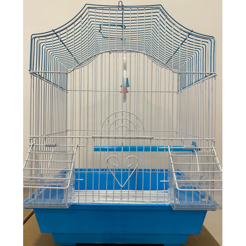 METAL BIRD CAGE A112 CM 28X38X21 - LIGHT BLUE METAL BIRD CAGE A112 CM 28X38X21 - LIGHT BLUE